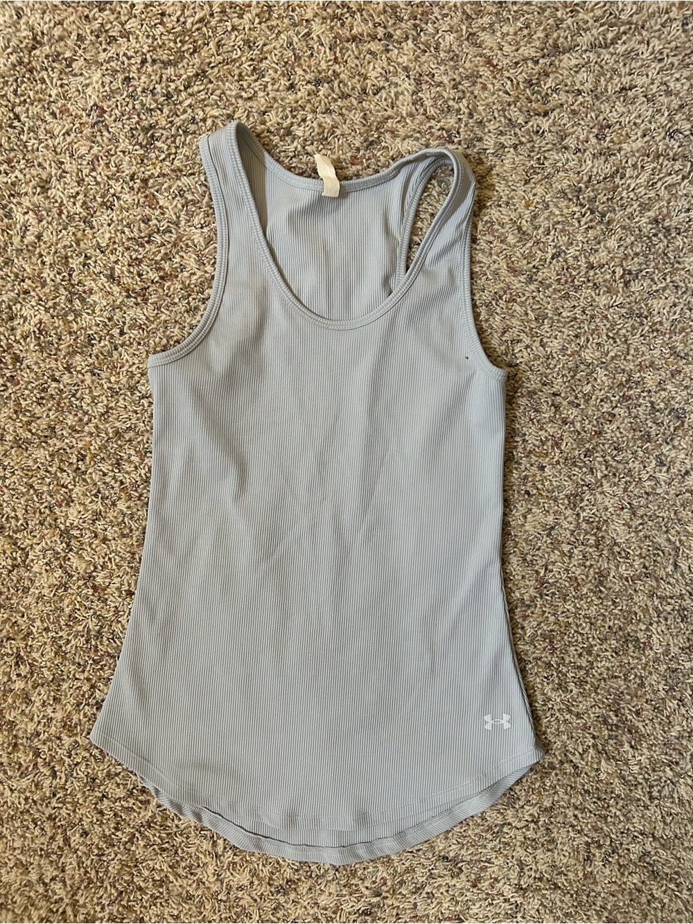 Under Armour Women's Light Gray Ribbed Racerback Tank Top
